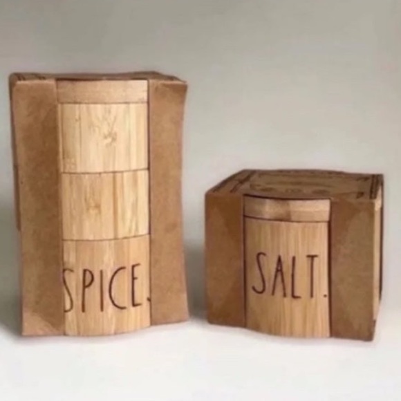 Rae Dunn Bamboo Spice & Salt Cellar Kitchen Home - Picture 1 of 8